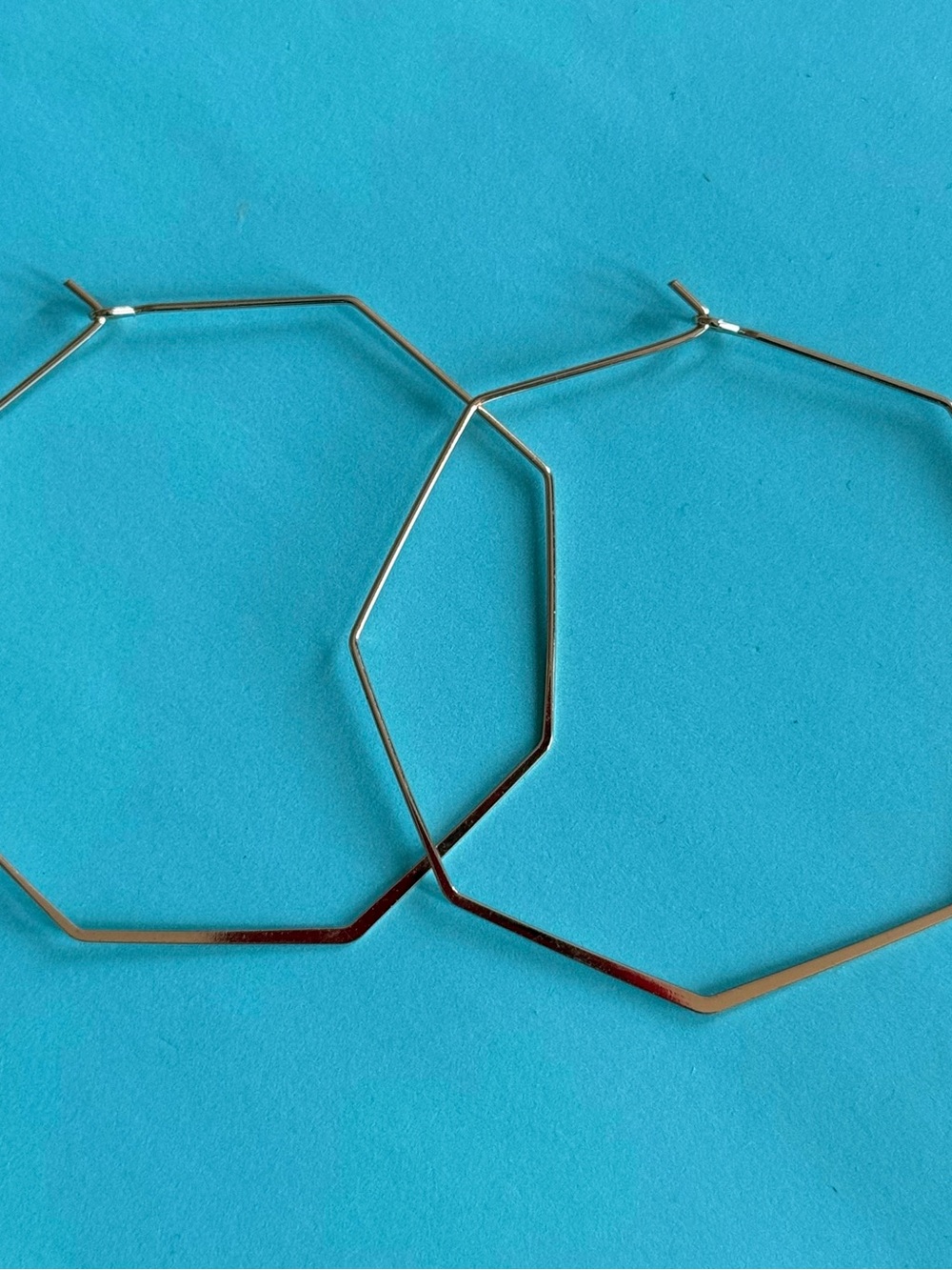 Gold Geometric Octagon Hoop Earrings